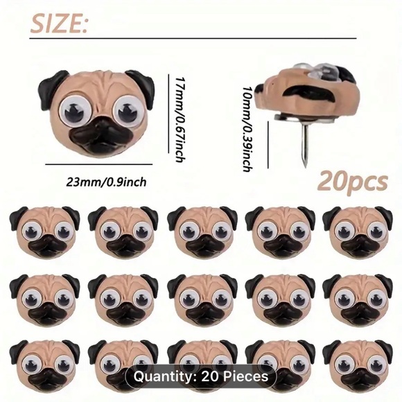 PUG THUMB TACKS! - Picture 2 of 5